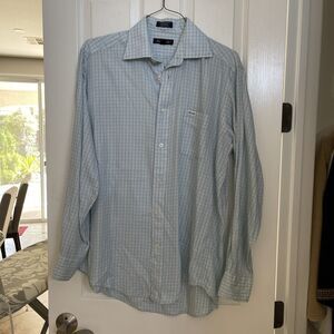 Facconable Blue plaid mens Dress shirt size 3 / 15 1/2